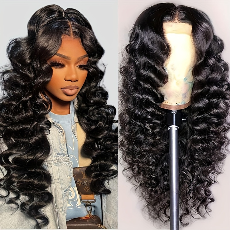 

40 Inch 12a Brazilian Loose Curly Wave Lace Front Wig Hd Transparent 13x4 Frontal Human Hair Wigs For Women Pre Hair Deep Loose Wave Wigs 250% Density