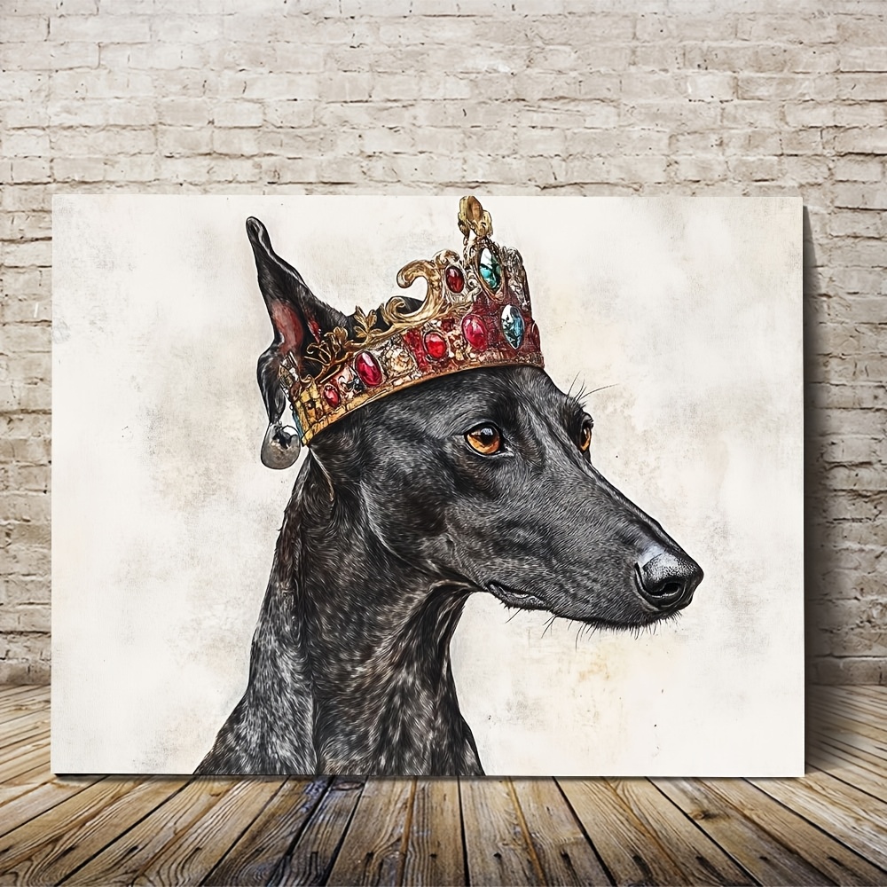 2d flat wooden framed canvas wall art ready hang greyhound Temu