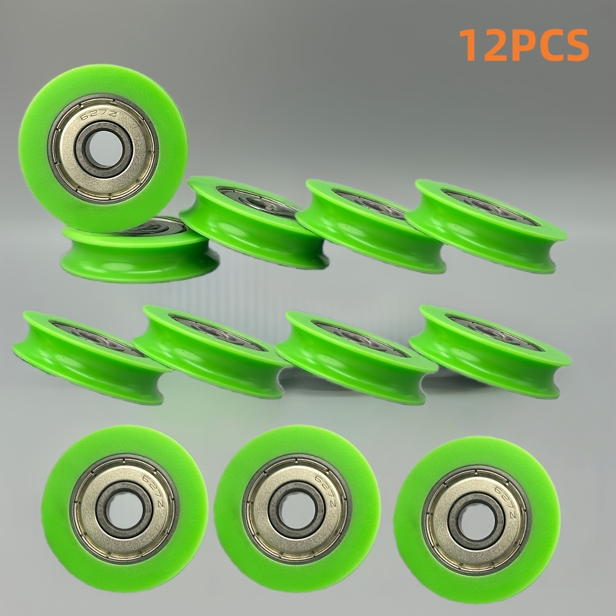 TEMU 12 pezzi Ruote con Cuscinetto a Sfera in Nylon con Scanalatura a H - Ruote a Rotolamento per Porte, Finestre Scorrevoli, Box Doccia, Cassetti e