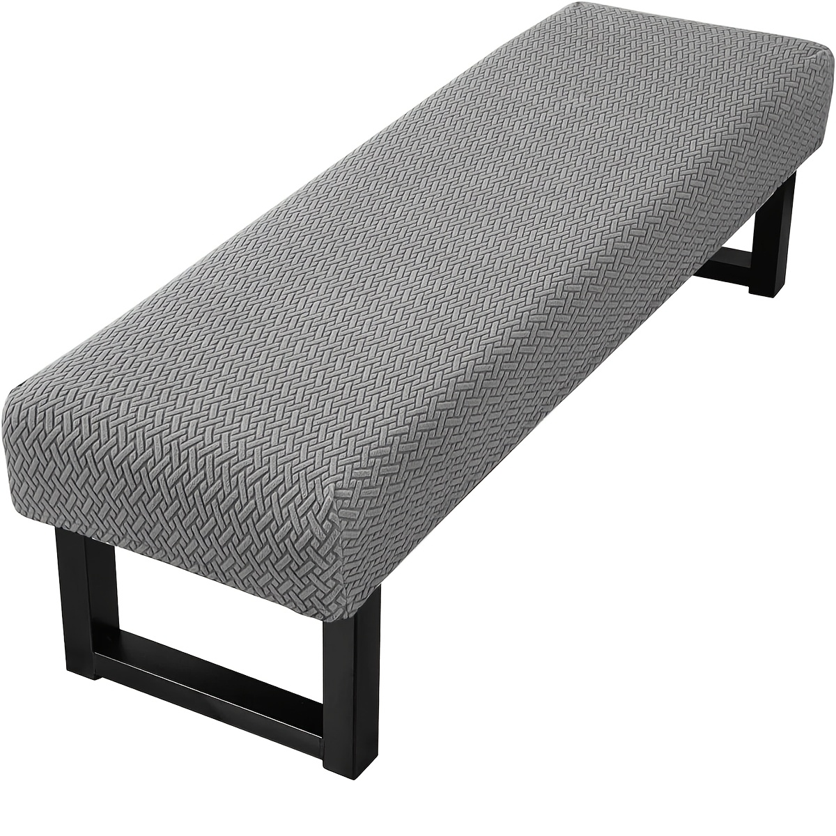TEMU 1 pièce Housse de banc moderne extensible avec fermeture élastique - Texture jacquard adaptée pour canapé, lit, banc - Housse lavable en machine