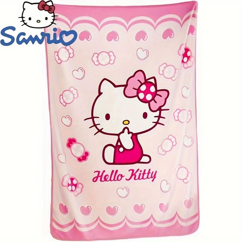 

Hello Kitty Kawaii Cartoon Cat Pink Blanket For Adults, Soft And Cozy Flannel Fleece Blanket, Smooth And Warm Plush Sofa Blanket, 55" X 40" [licensed]