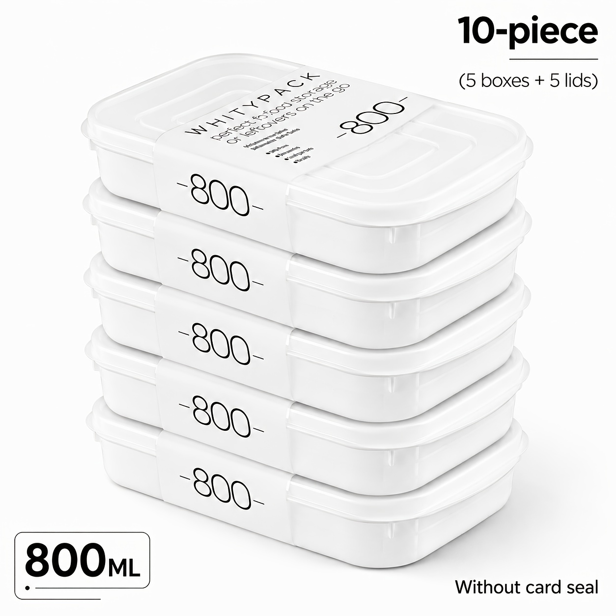 TEMU 10pcs (5 Boxes +5 Lids) Food-grade Refrigerator Fresh-keeping Box With Lid, 800ml/28.41oz, Japanese Refrigerator Storage Box, Special Storage