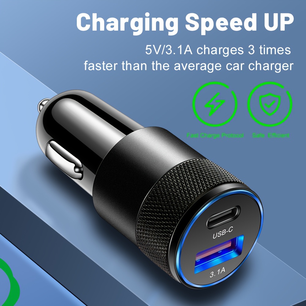 3.1A USB+PD Car Charger Type C Fast Charging Phone Adapter For Xiaomi Huawei PD Phone Charger Adapter