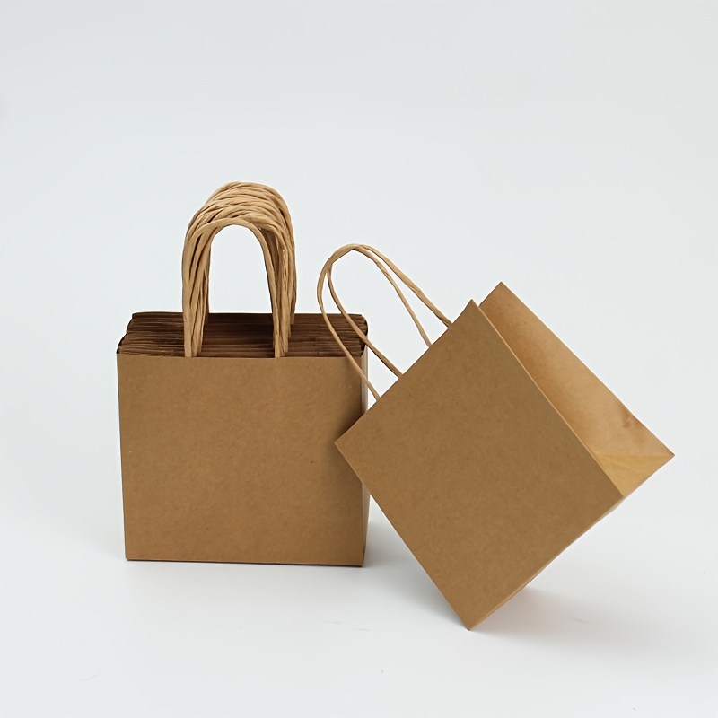 Image of Gift For Her/him Small Size Horizontal Shopping & Merchandise Bags - Brown White Black Paper Gift Bags With Handles For Retail, Party Favors, Jewelry Display & Holiday Gifting