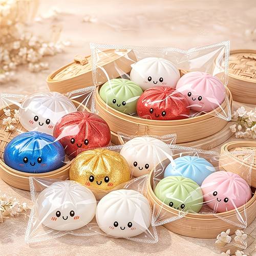 cute stress relief soft squeeze ball dumpling shaped soft toy sensory toy stress relief dough squeeze ball soft relaxing toy elastic squeeze ball toy office casual item best gift for christmas easter valentines day birthday