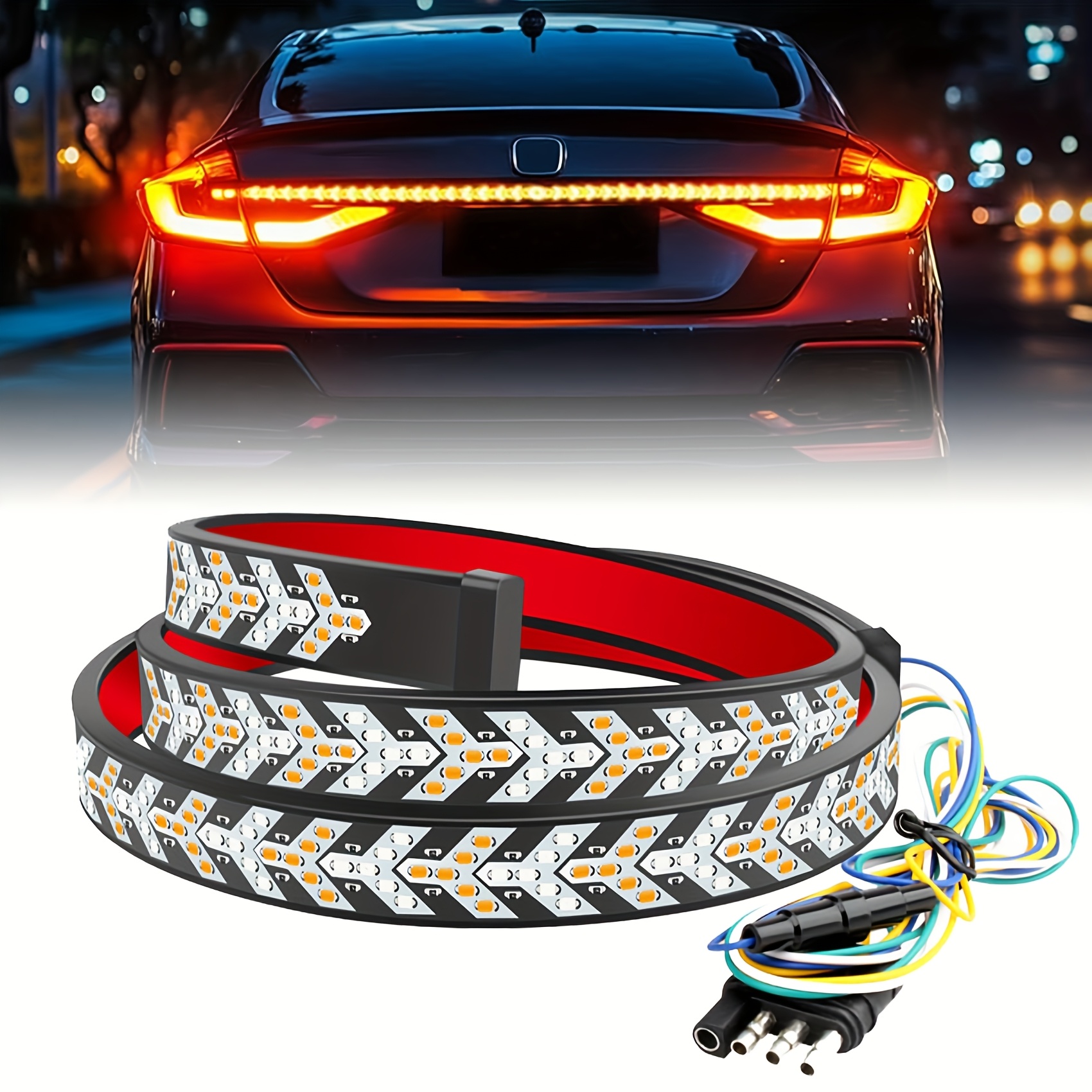TEMU 60 Inch Row Arrow Led Light Bar, Decorative Strip Lights For Car Trunks, Off-road Lighting For Pickup, Suv, Rv