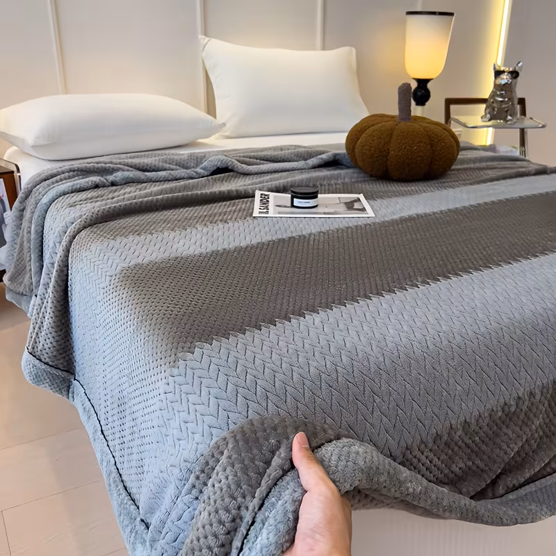 1 soft light beige friendly milk velvet blanket luxury bedspread sofa cover beige gray cloud pattern machine washable beige gray neutral tones for bedroom milk velvet fabric Product details 15