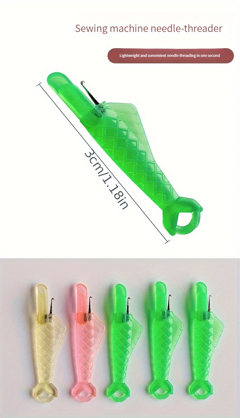 6-Pack Automatic Needle Threader for Sewing Machines - Easy Use Fish-Shaped Thread Guide Tool for Needlework, Embroidery & Craft - Durable Quick Threading Hand Sewing Assist