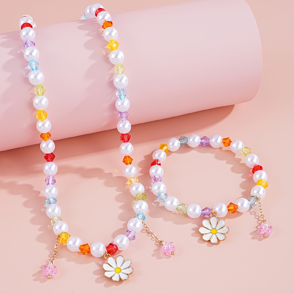 2pc Flower Enamel Pendant Set