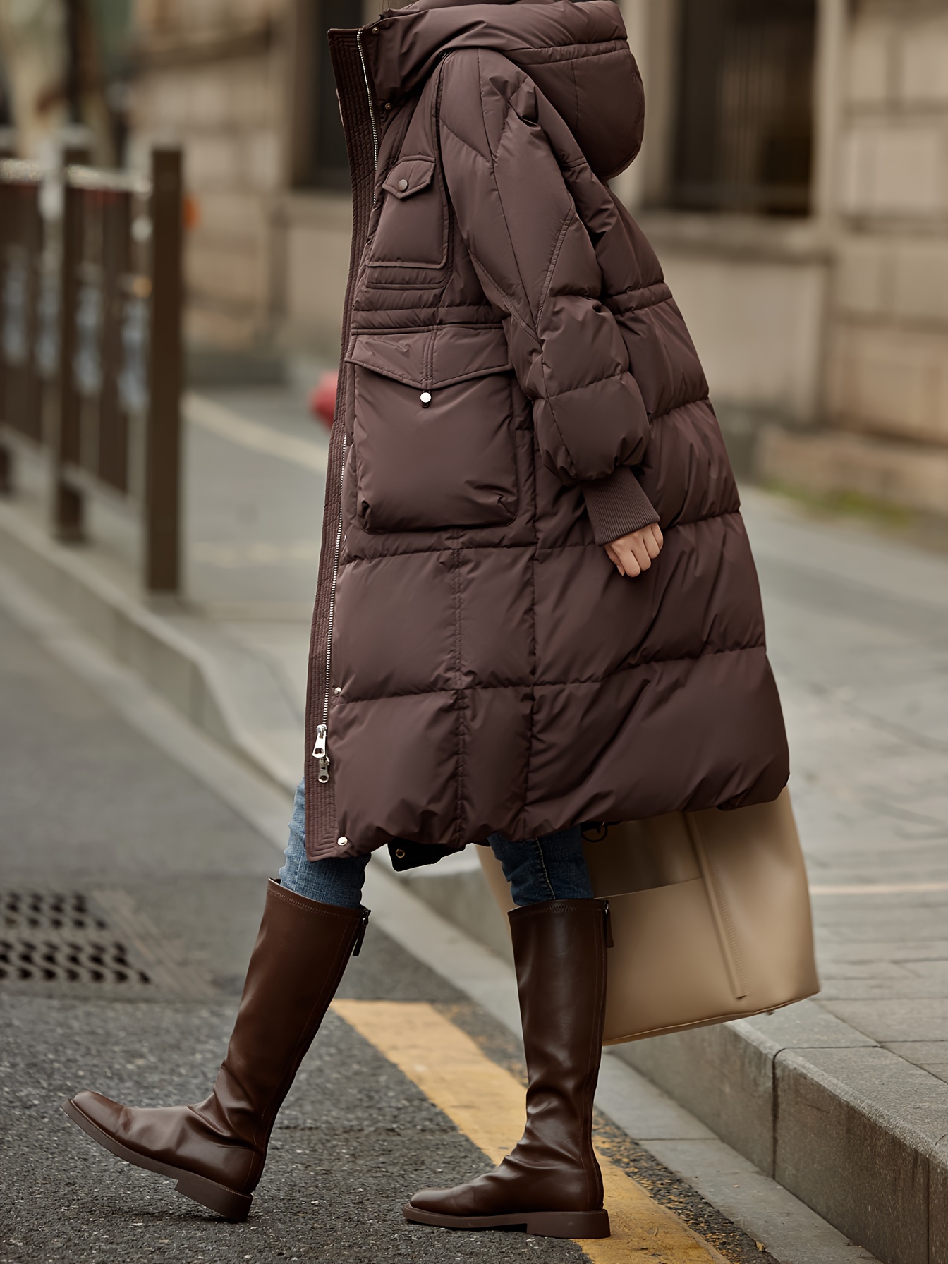 xwi long jacket versatile daily spring - Temu Oman