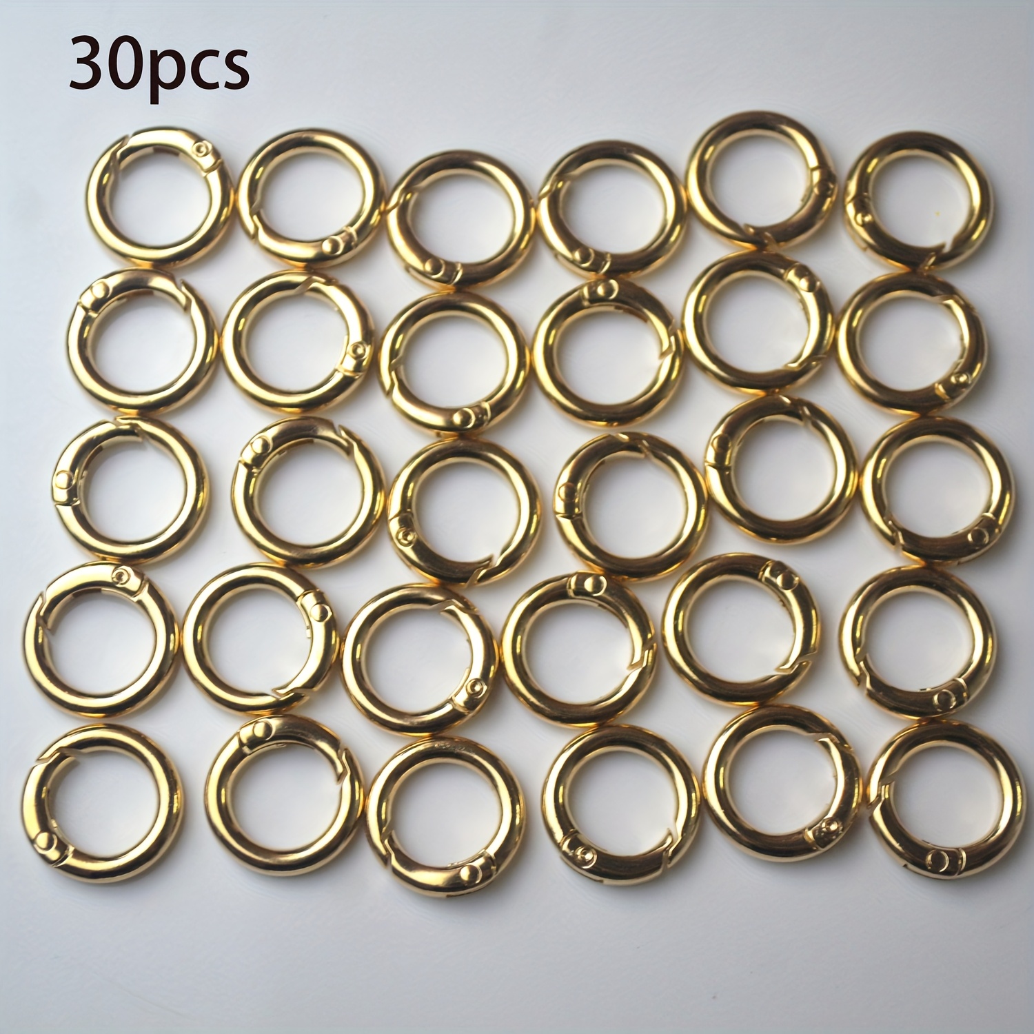 TEMU 30 pz O-Ring a Molla, Moschettoni a Rotondi in Metallo da 20mm, Adatti per Portachiavi, Borse, Portafogli, Accessori per Borsette