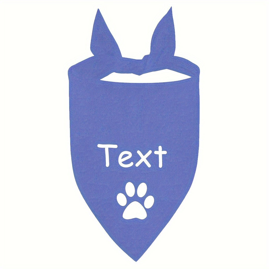 TEMU Customized Dog Triangle Towel, , Personalized Information, For Medium Dogs, Heart, Bone, Paw Patterns, Personalized Name And Words