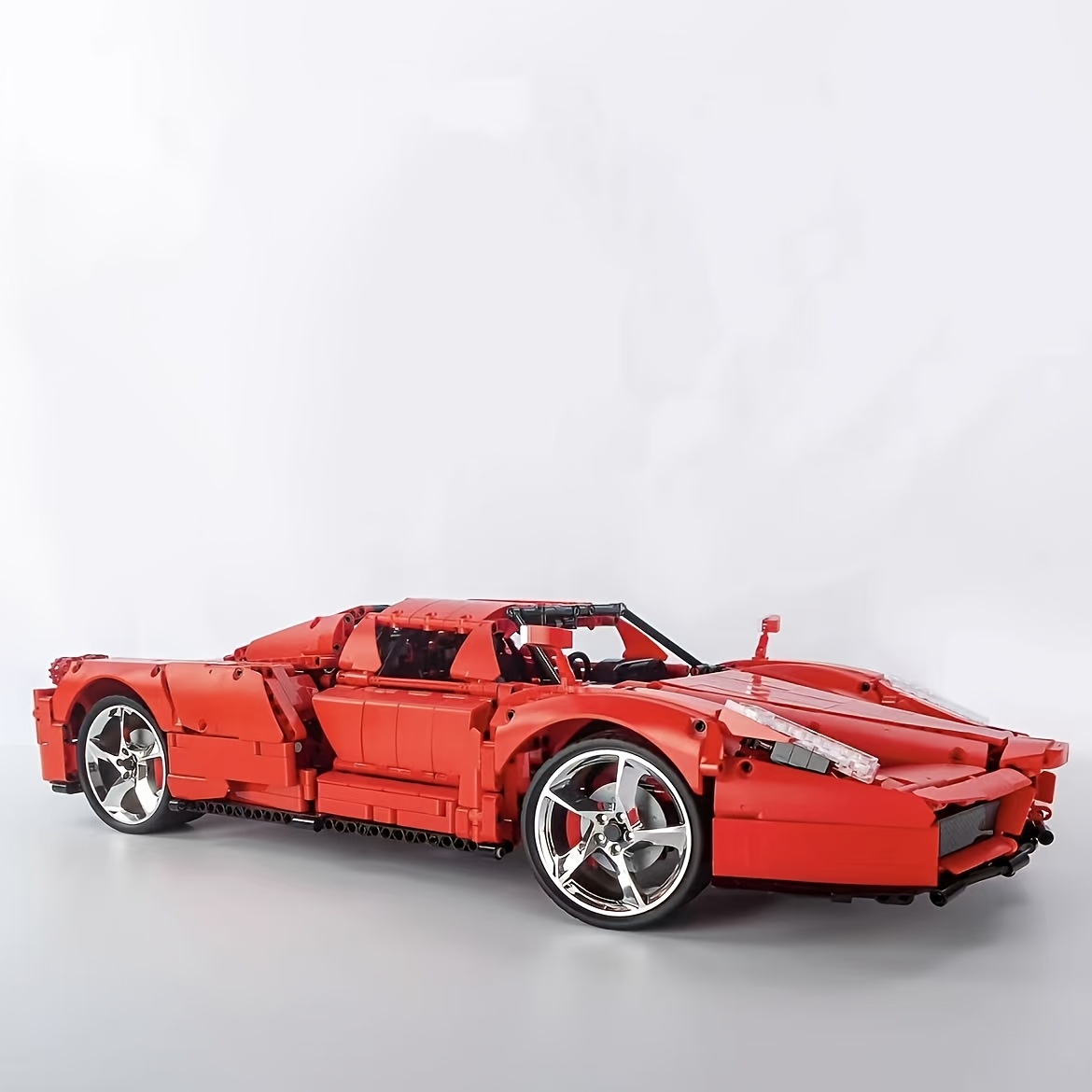 E-shop 4301-teiliges 1:8 Rotes Auto Bausteine Spielzeug, Cooles Modell, Tech-inspiriertes Modell, Sammlerstück für Enthusiasten, Einfache und schnelle