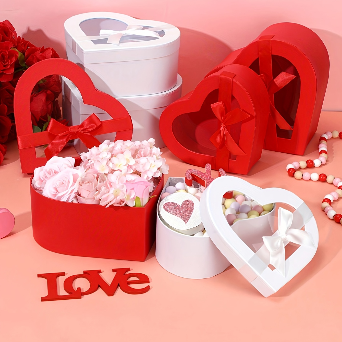 

1pc/set, Red Heart-shaped Gift Packaging Box, Pvc Heart Gift Box Set For Valentine's Day, Wedding Gift Packaging Box, New Year, Day Gift Box, Holiday Party Gift Box.