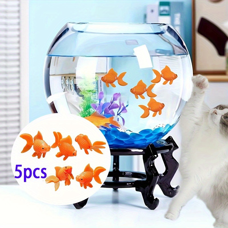 E-shop 5-teilige lebensechte schwimmende Goldfische, realistische Kunstfische für Aquarium-Deko, langlebiges Plastik, lebendiges Orange, ideal für die