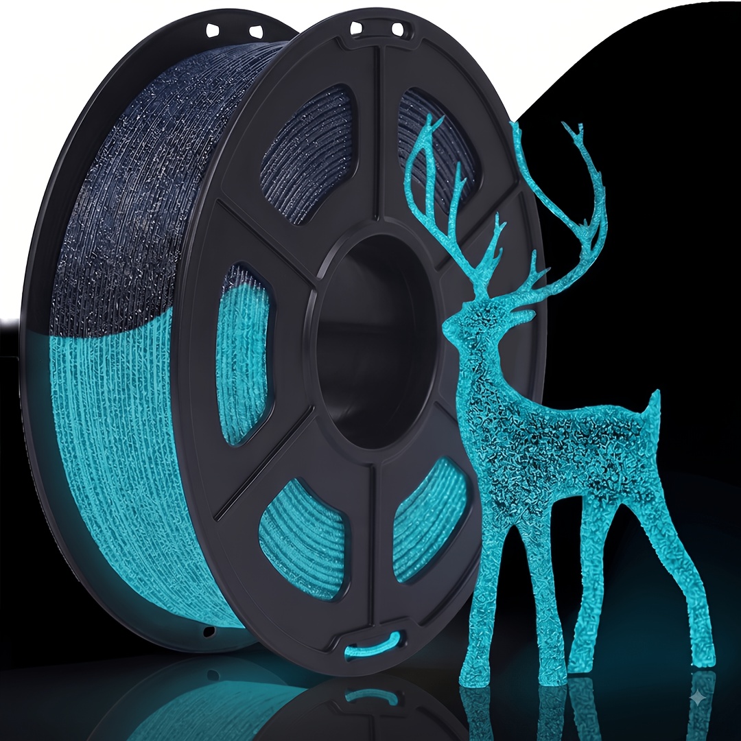 TEMU 3d Printer Luminous Filament, Glow In The Dark Pla 250g (0.55 Lbs) Spool 3d Printing Materials, Dimensional Accuracy +/- Mm, 1.75 Mm, Shiny Blue