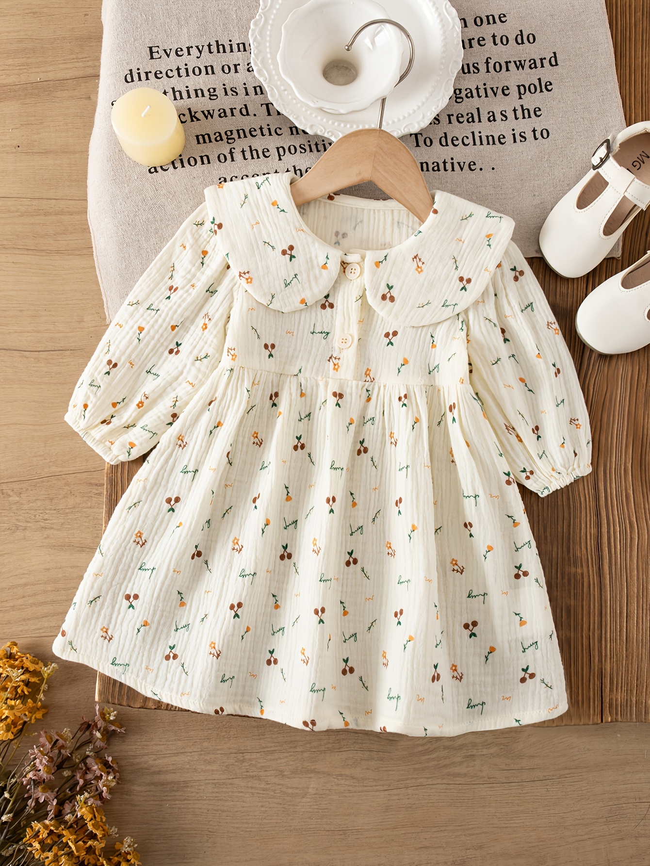 chinese dress ladies Organic Long Sleeve Ruffle Dress main image 1