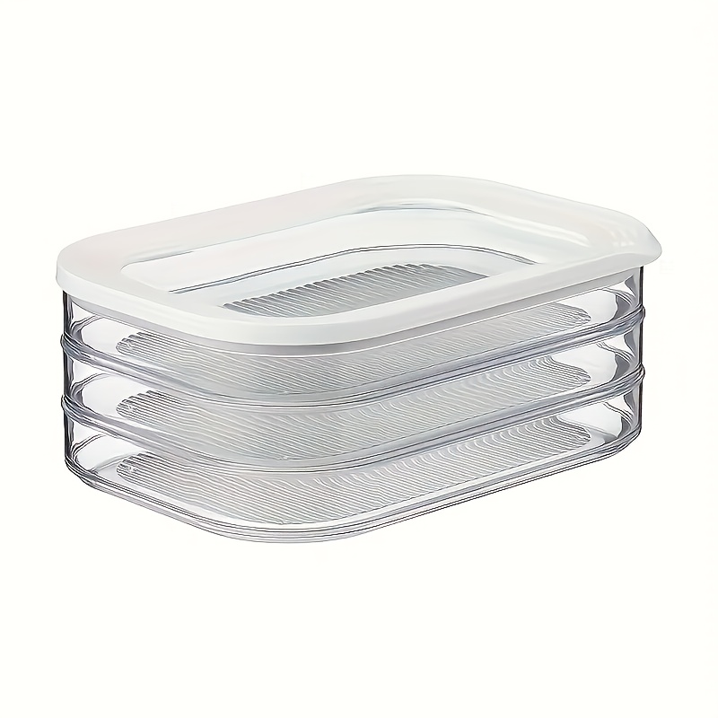 TEMU 1pc Large Capacity Leakproof Food Storage Container With Airtight Lid - Heavy-duty Stackable Plastic Lunch Box, Freezer & Dishwasher Safe -