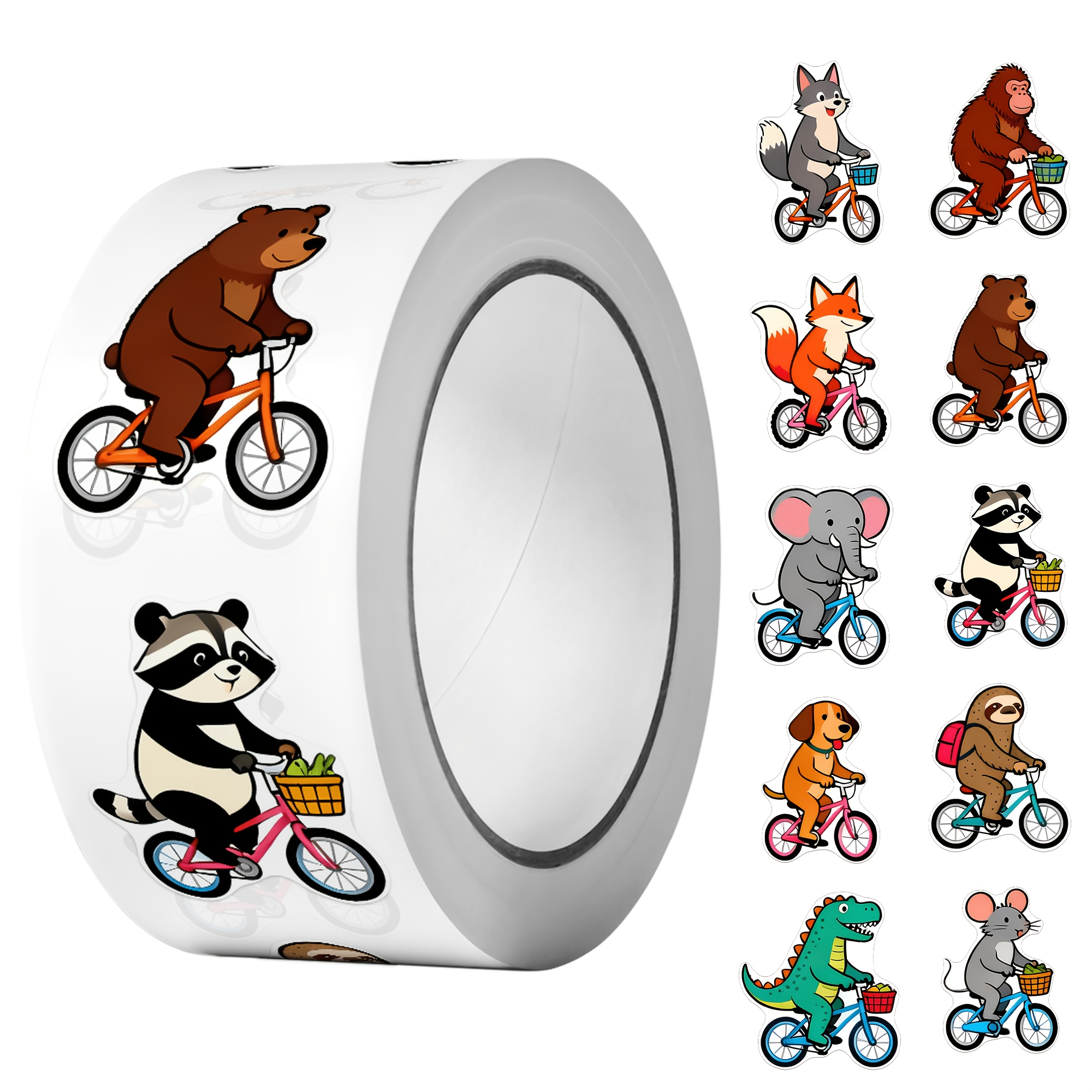 TEMU 1 Roll (500pcs) Cartoon Animals Irregular Sticker 2.5cm/1.0'' 10 Designs Art Decals Adorning Suitable For Home Decoration Sealing Labels Daily