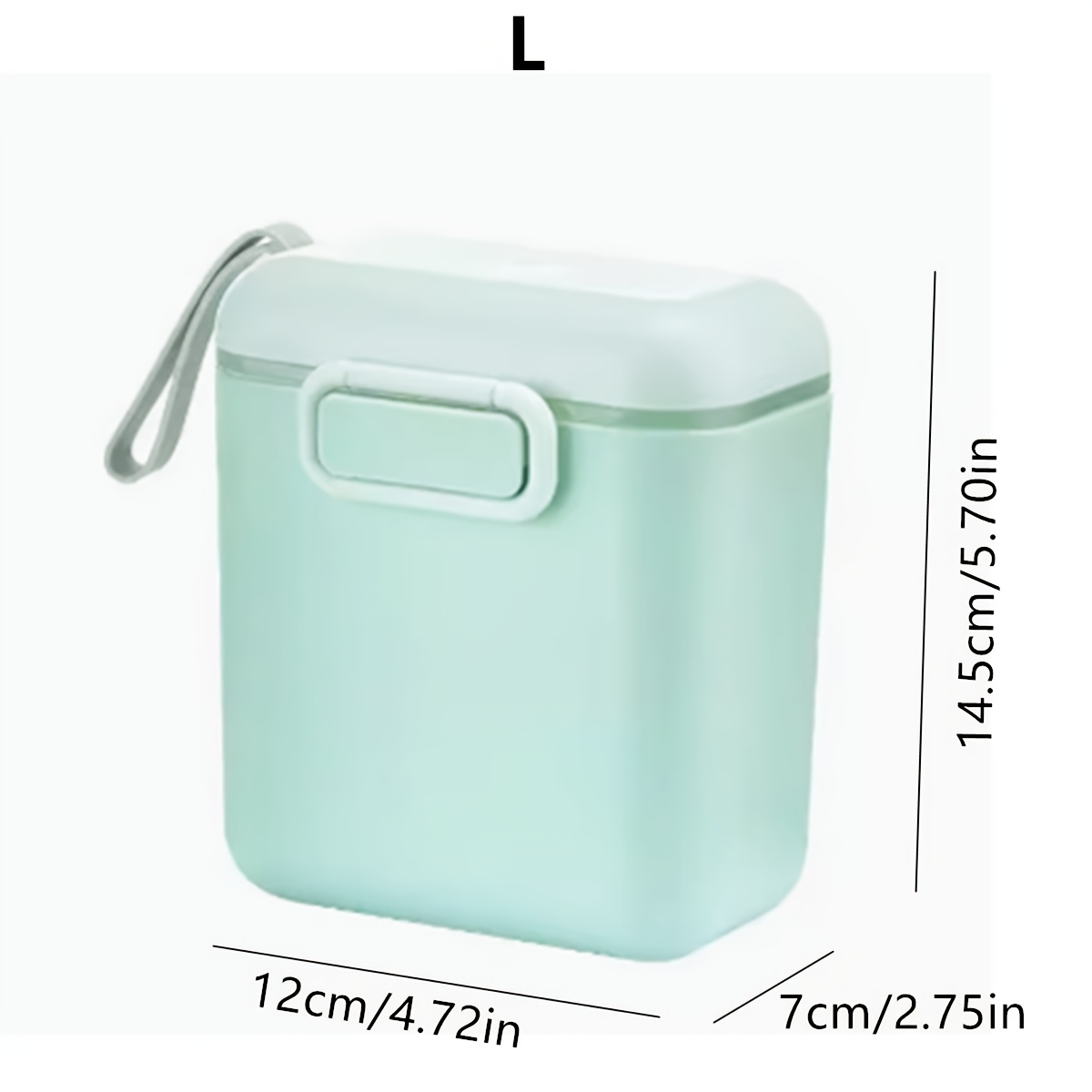 TEMU Portable Portable Milk Powder Box Snack Box; Food Cereal Storage Separation Dispensing Box; Large Capacity Food Milk Powder Sealed Storage