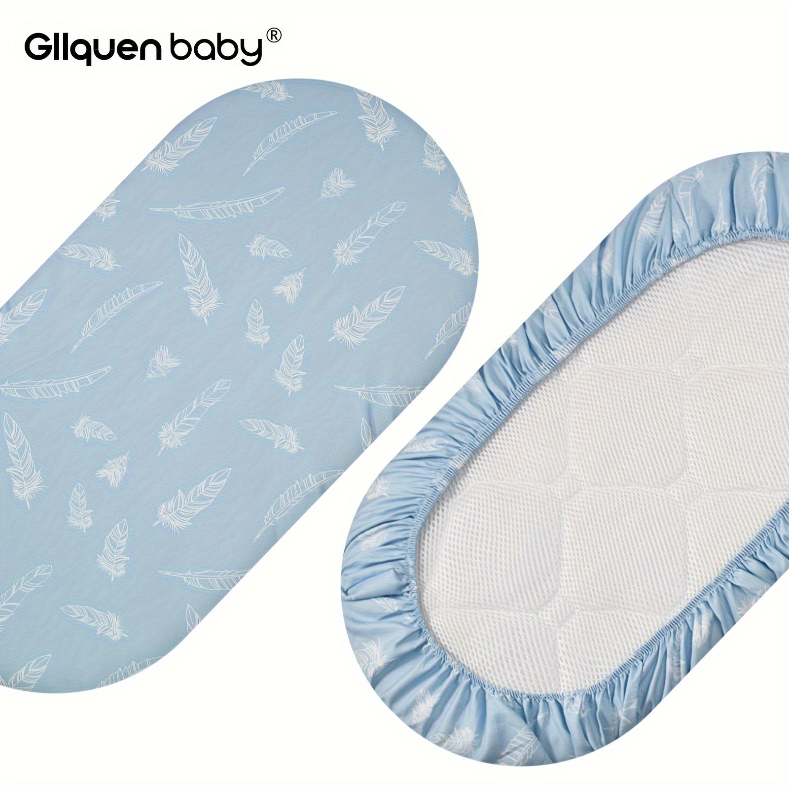 Image of 4 Pack Gllquen Baby Bassinet Sheets, Breathable Cozy Fitted Mattress Sheet, Elastic Travel Crib Fashionable Pattern, Standard Cradle Safe Sheets For Baby Boy Girls 32"x16"