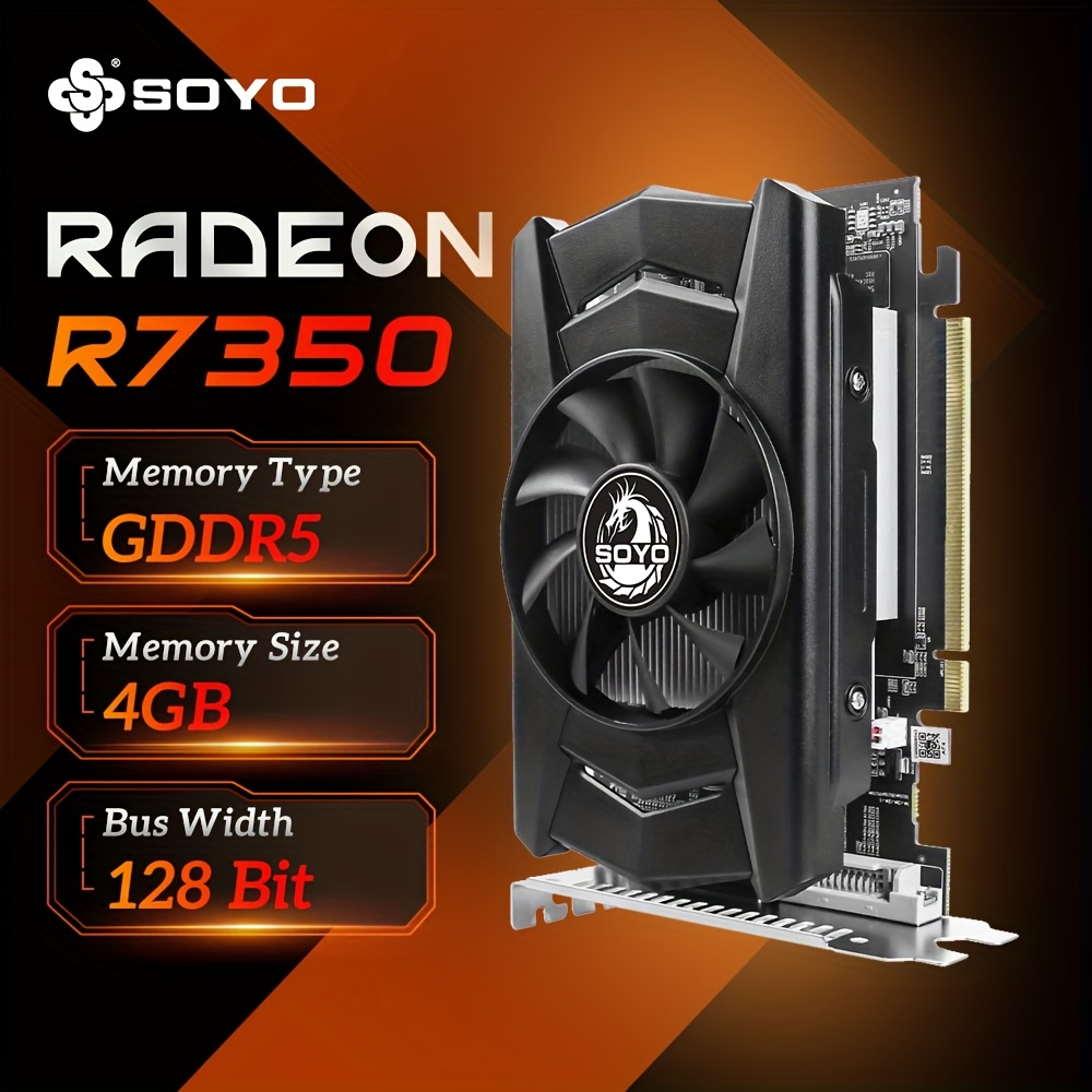     r7350 4gb gddr5,  , scheda   da gaming, resistente ed efficiente, adatta per giochi per pc gpu r7350
