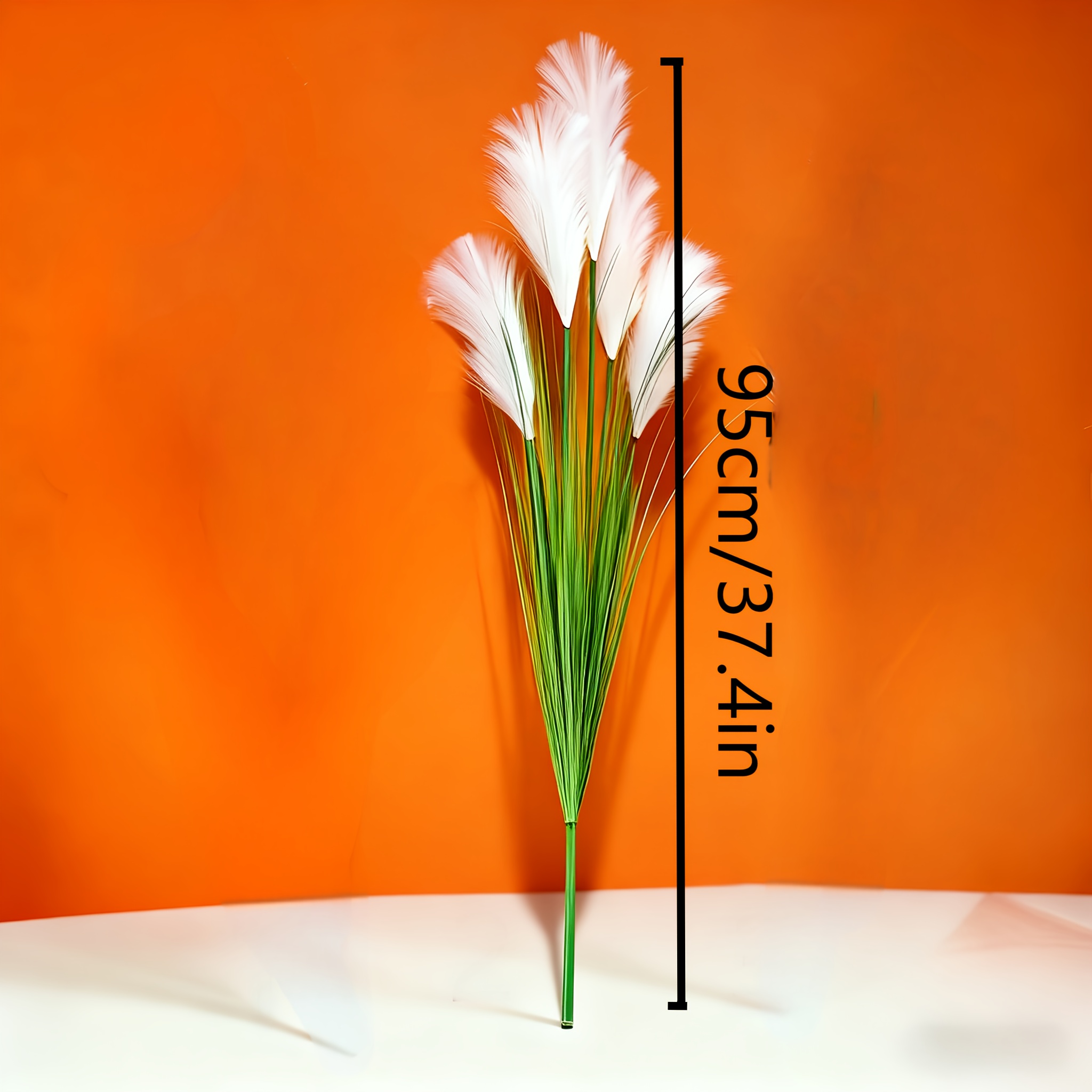 A Large 5-head Artificial Reed Bouquet, Very Vibrant And Extremely Realistic, Suitable For Any Scene, And Holidays Decoration Without Maintenance, For Home, Office Decor