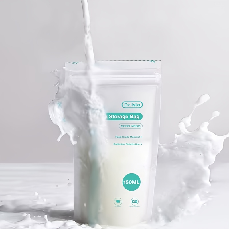 10pcs/30pcs/100pcs Breastmilk Storage Bags 150ml - Self-Standing Space-Saving Design with Pour Spout for Easy Feeding