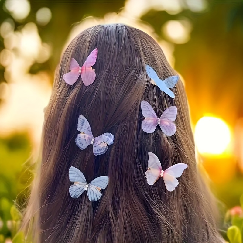 

10pcs Cute Hair Clips Set For Women And Girls, Yarn Fabric Simulation, Lightweight Easy-to-wear Hair Accessories For , Parties, And