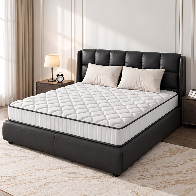 TEMU Matelas à Ressort sous Vide en Boîte, Lot de 1, Options de Taille Simple 90x200/Double 140x200, Mousse à de Blanche, Ressorts Ensachés