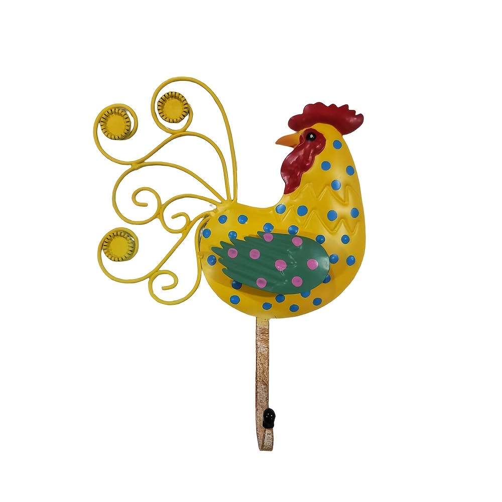 TEMU A Rustic Chicken Key Hook, A Metal Wall-mounted Animal Decoration, Wall Decor Coat Hooks, A Farmhouse Wall Hanger For Hanging Clothes, Coats, Towels, Keys, And Hats, A Fun Gift