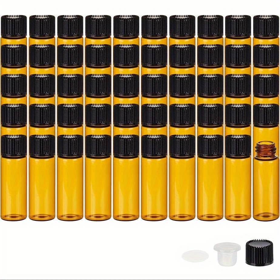 

50pcs 5ml Amber Brown Orifice Reduce Essential Oil Bottles With Glass Droppers For Aromatherapy Fragrance Oils