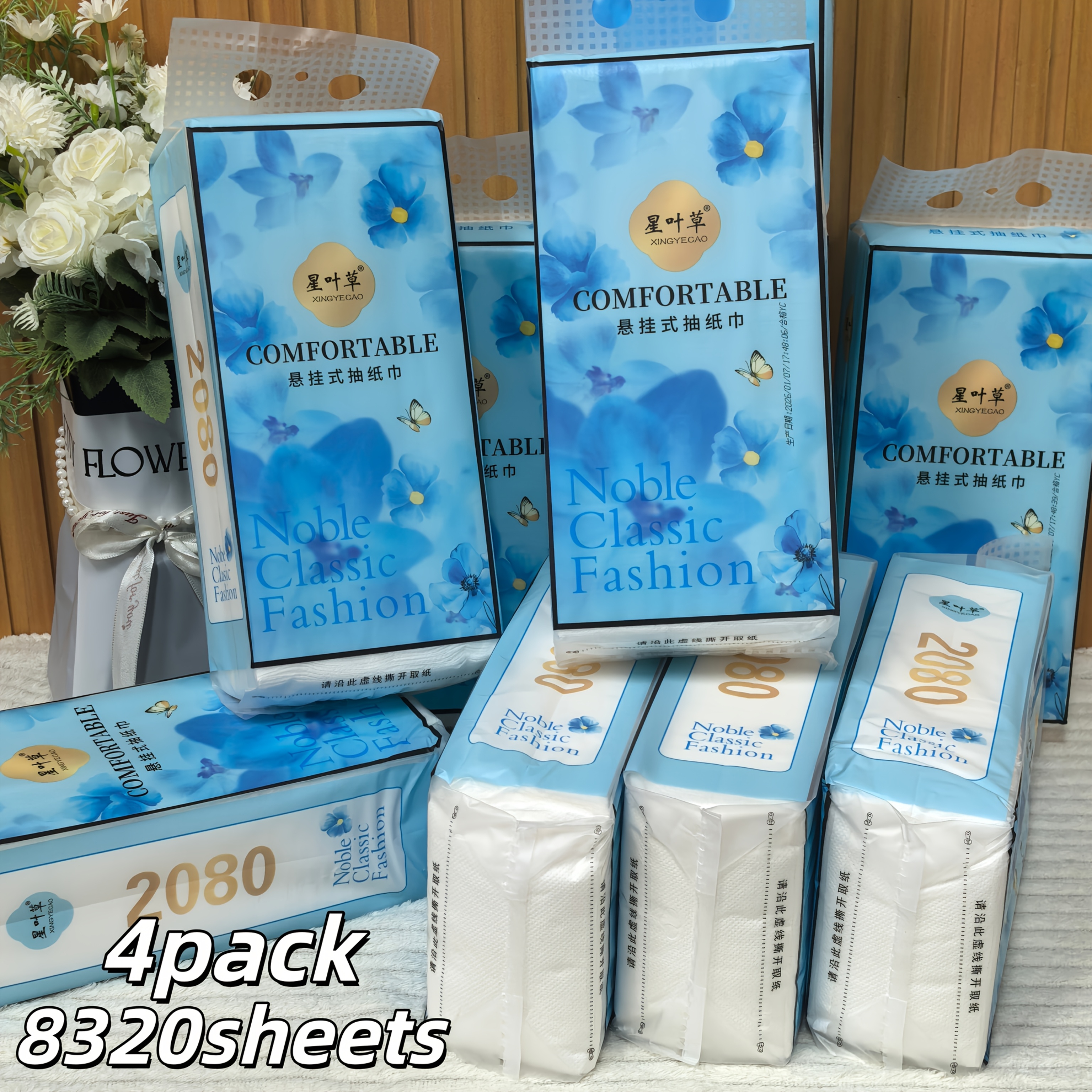 TEMU 8320 Sheets And Thickened Virgin Wood Paper Towels - 4 Packs Total, Non-staining, Strong Water Absorption, Used In Bathrooms, Kitchens,