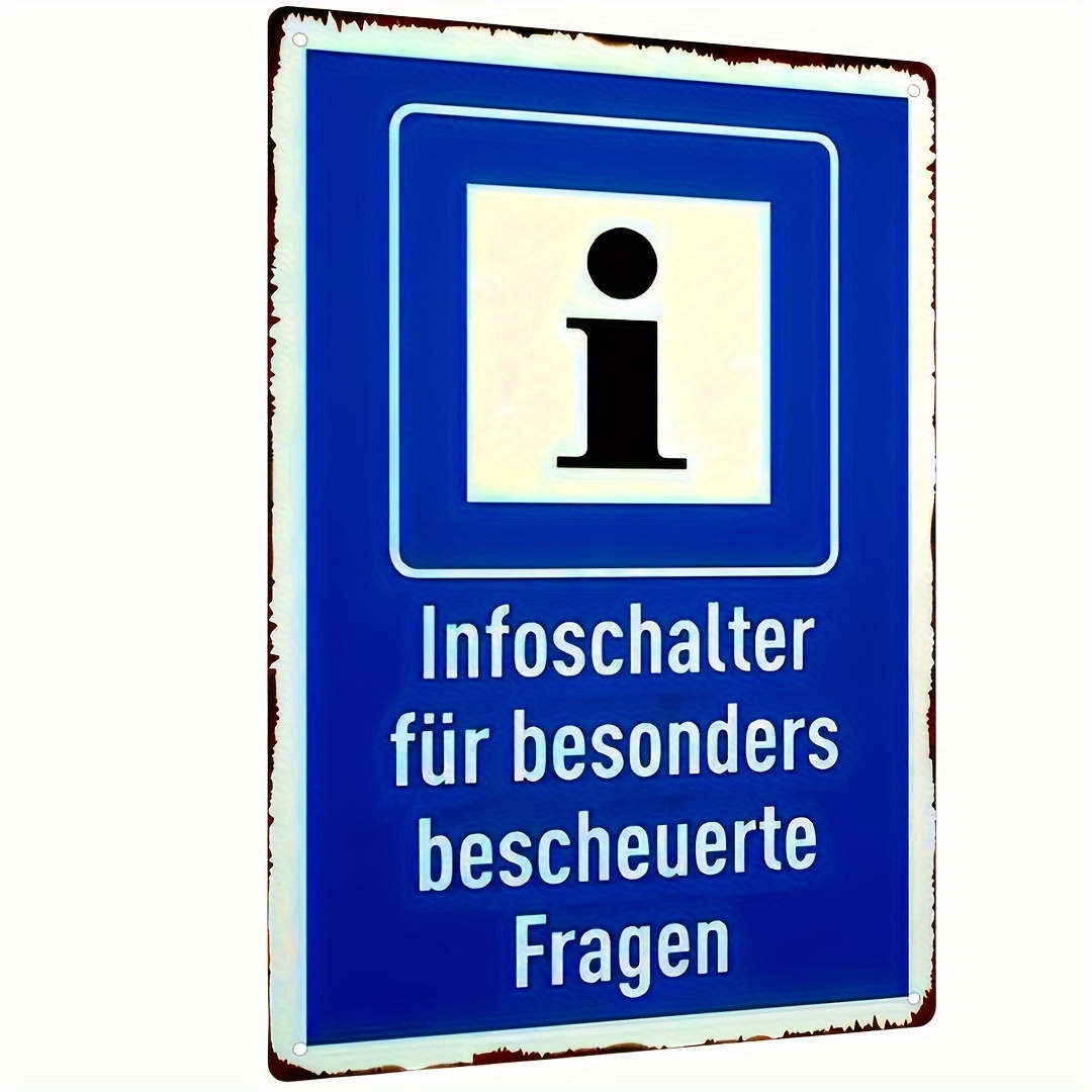 E-shop Vintage Metallschild (12X8 Zoll/30X20 cm) - Deutschsprachiges Lustiges Wissenswertes Metallschild - Retro Plakette für Wandkunst, Zimmer,