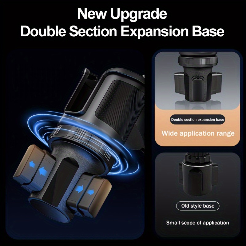 car cup holder tray phone mount expander for car 4 in 1 dual cup holder tray table with expandable base cell phone and dual drink cup holder expander for truck details 5
