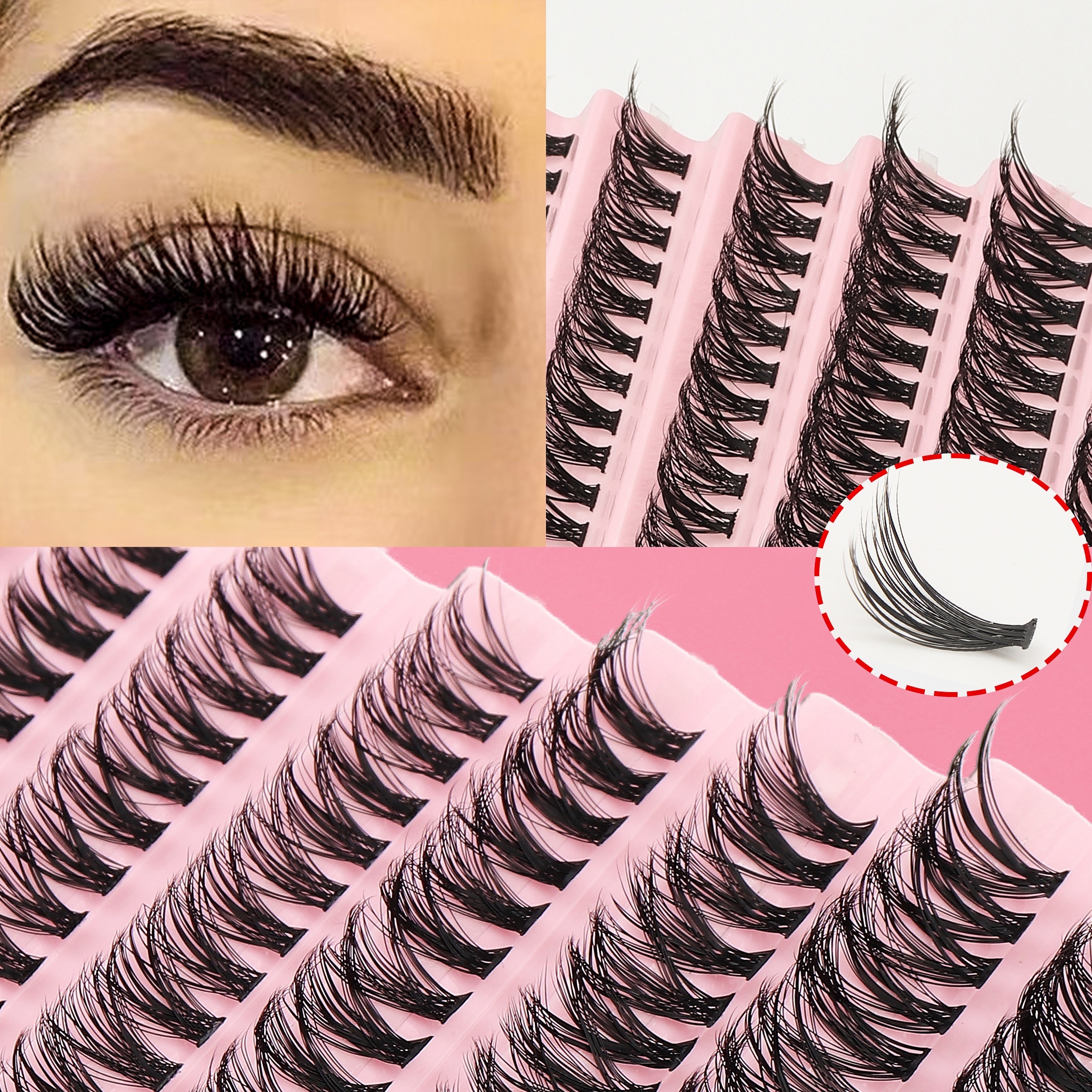 

200 Clusters Of Eyelashes, D 10-16mm Mixed Lengths Diy Eyelash Extension, Fluffy Segmented Grafted False Eyelashes Natural Cluster Eyelash Extension, Suitable For Beginners And Daily Use, Reusable
