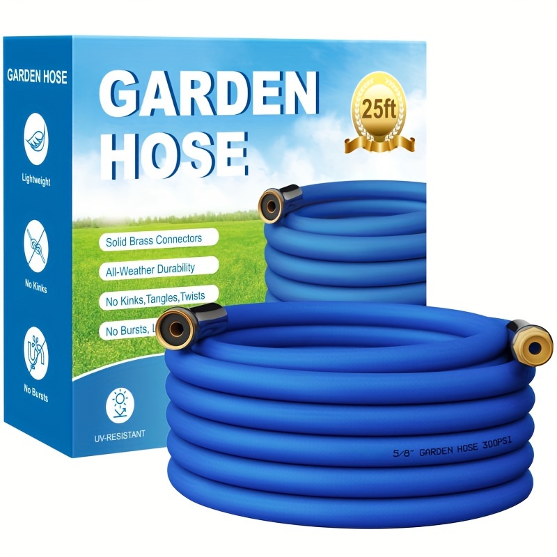 

Flexible Garden Hose Water Pipe: Water Hose With Solid Brass Fittings, Durable No Kink Water Hose Flexible Hose For Gardening Lawn Car Pet Washing