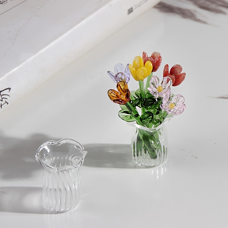 item picture 6pcs of assorted flowers in bohemian style glass bouquet crafts photography props   decorations a perfect gift