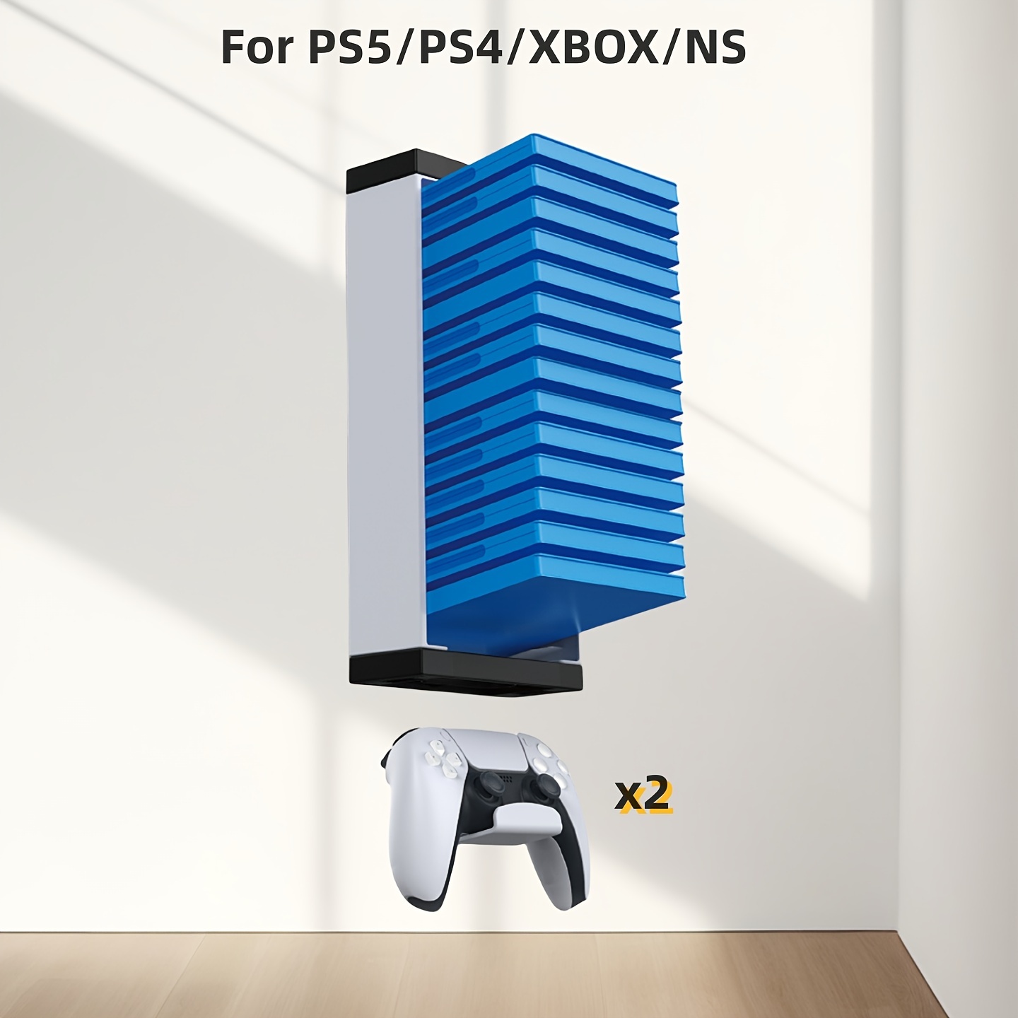 Soporte de pared PS5 Soporte de pared PS5 con cable de carga magnético 2 en  1 para Playstation 5 Disc/Edición digital, con soporte para controlador