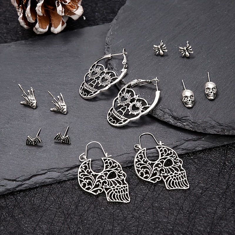 

12pcs Halloween Skull Mask Earrings Set With Personalized Bee And , Great Value