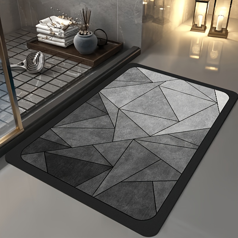 1pc quick dry diatomaceous earth 3d ultra absorbent bath mat soft polyester ideal for bathroom shower tub outdoor door   and autumn decor bathroom mat Product details 0