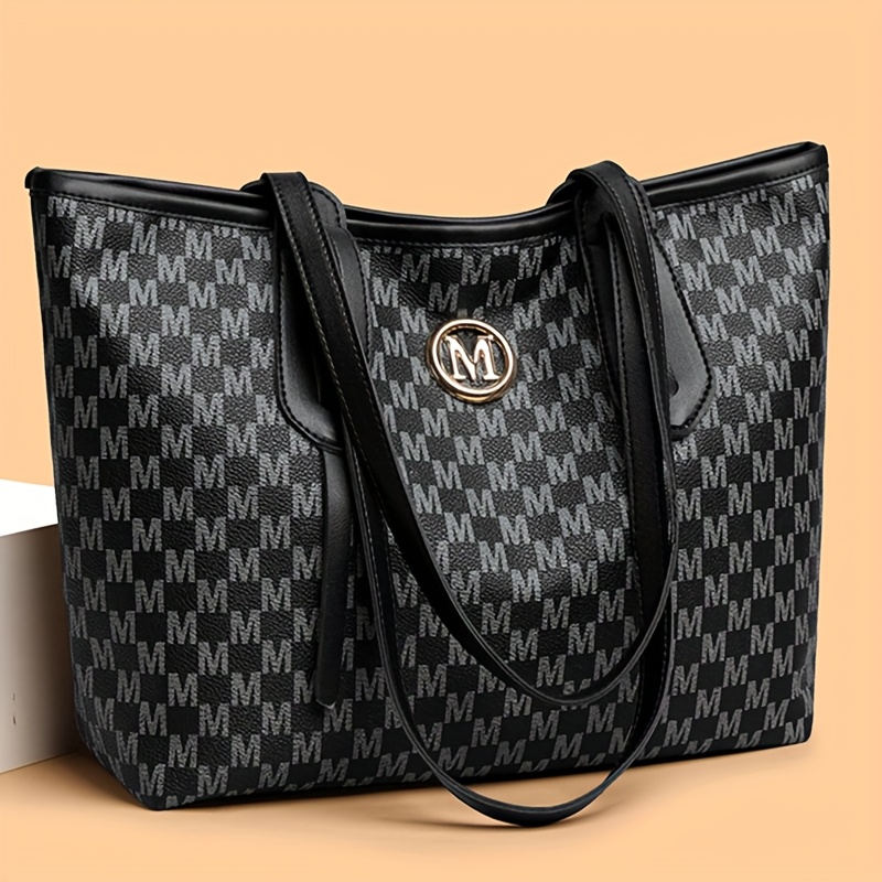Image of Reading Glasses Women's Tote Bag With "m" Design, A Stylish Single-shoulder Bag With A Fashionable Suitable For Trendy Ladies. Featuring Patterns And Combinations, It Can Add A Touch Of Vitality