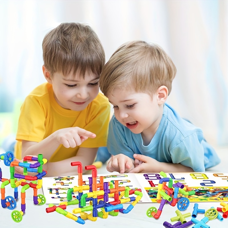 

Kids Construction Toy Set - Abs Plastic Pipe Building Blocks, Interlocking Stem Play Kit For Aged 6-8, Educational Engineering Gift For Creative Play And Fine Motor