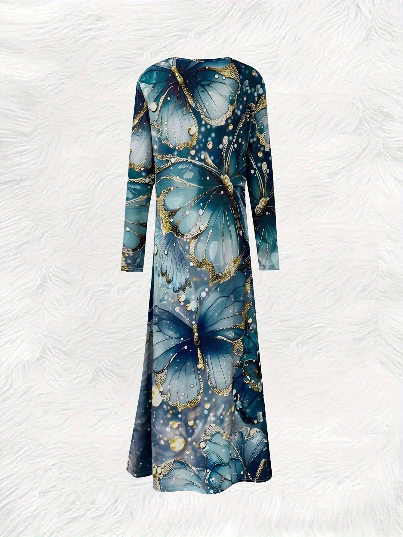 slim fit dress slacks Women's Long Sleeve Velvet Maxi Dress with Gold Detailing