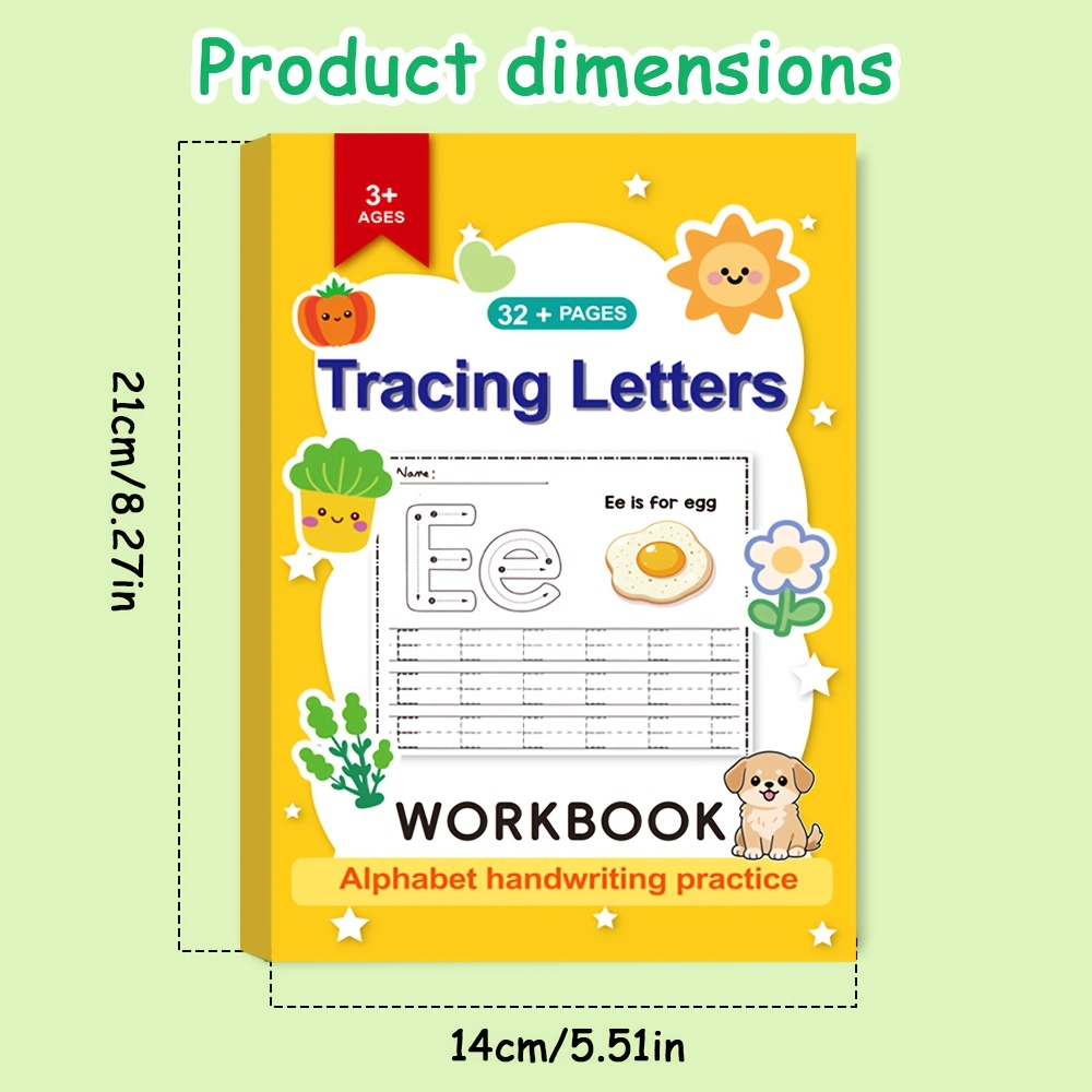 32-page A-z Alphabet Practice Book With Coloring Activities - Tracing Workbook For, Pen Control Training & Writing Skills Development Suitable For , Learning, Christmas & Easter Gift (a-z)
