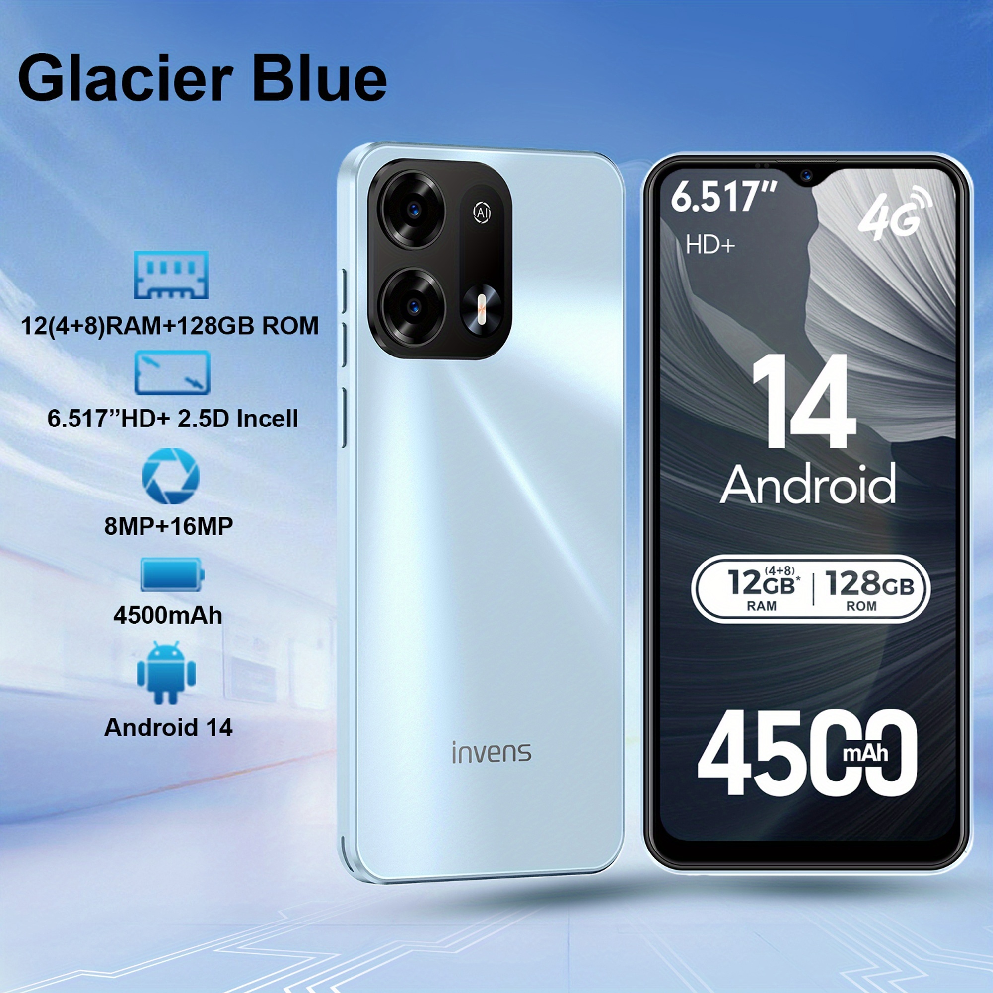   note tk02 smartphone 12 4 8   128 gb rom 6 52inch display   refresh rate 16mp 8 p main camera 4500mah battery   14 unlocked mobile phones     gps phones mobile cheap