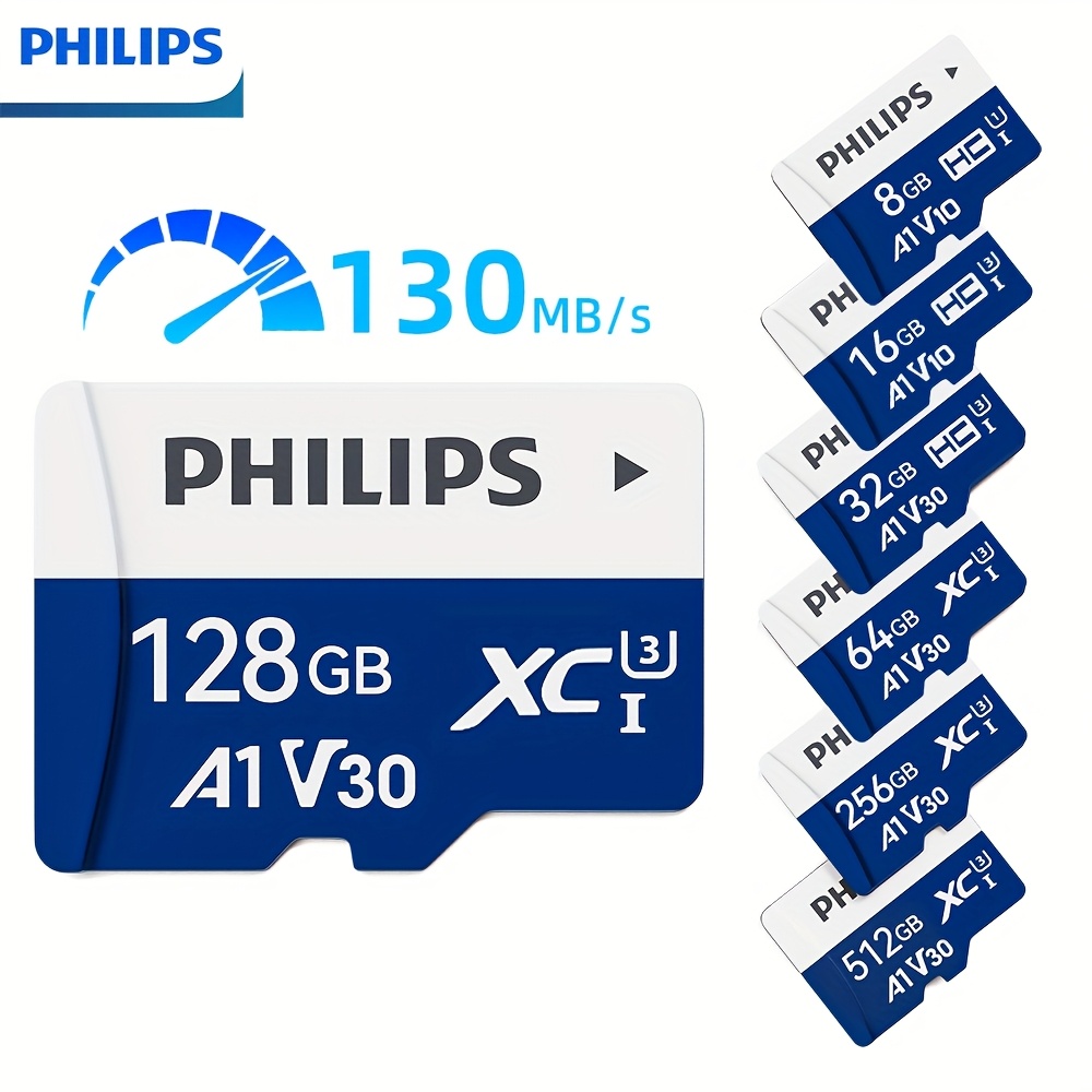 

Philips Card, 4k Recording, Monitoring, Security Cameras, Action Cameras, Drones, 130mb/s Memory Card Uhs-i V30 Class 10