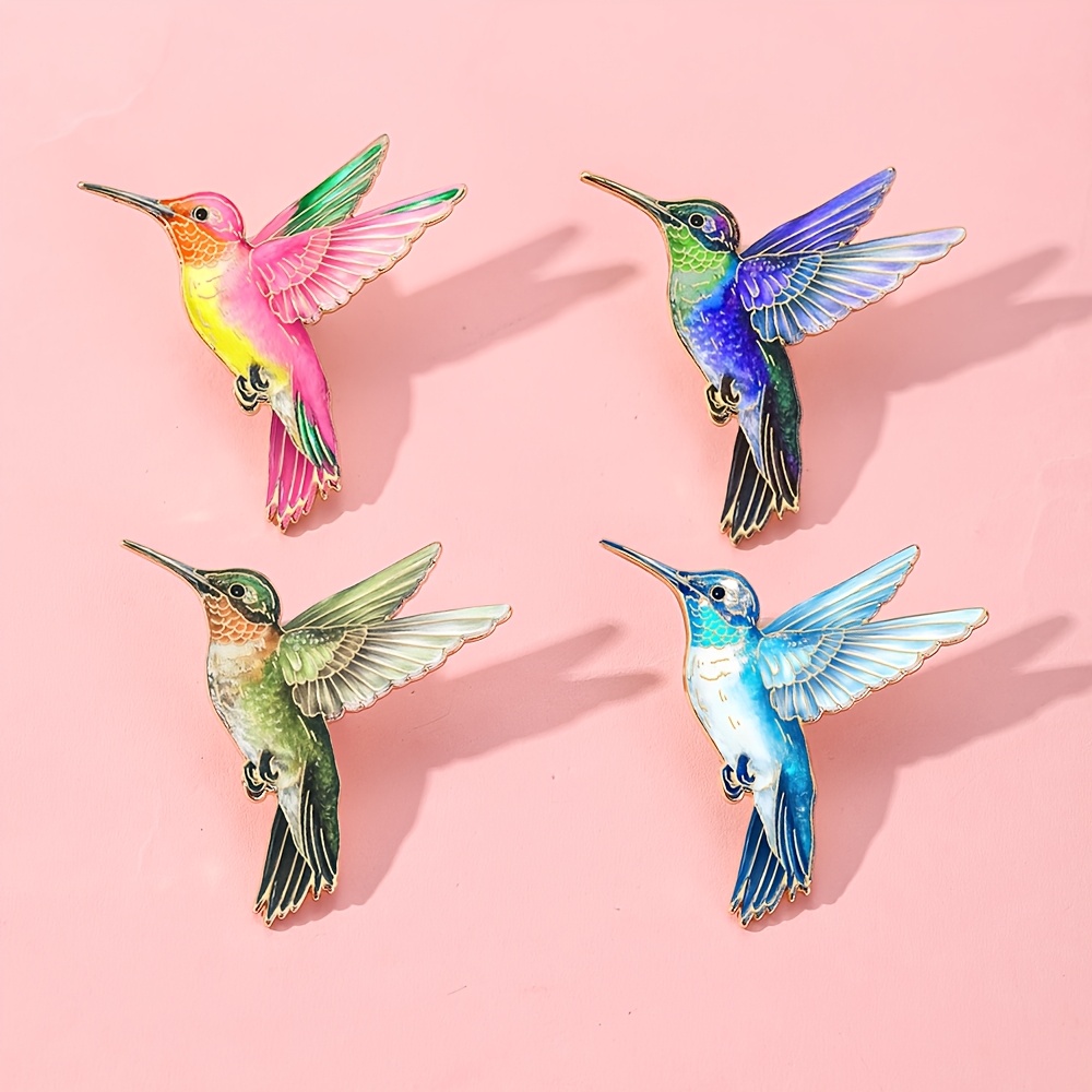 TEMU 4 Broches de Esmalte de Coloridos | Alfiler de Solapa y para Bolso de Moda, Regalo de Joyería de Aleación de