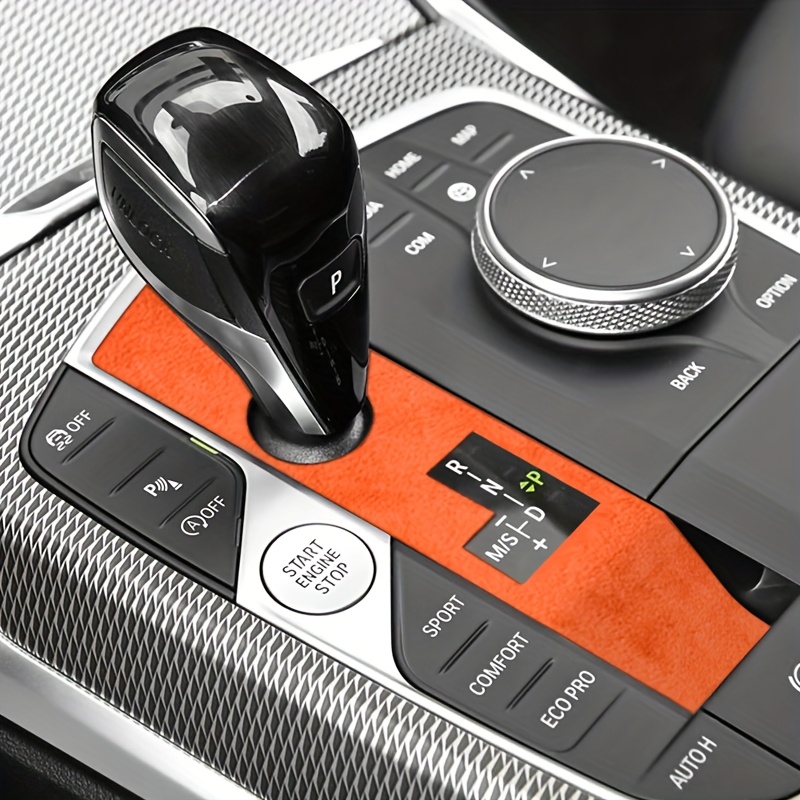 TEMU Suitable For 2/3/4/i4/z4/x3/x5/x6/x7 Series Car Interior Decoration, Vehicle Gear Lever, Gear Shift Panel Frame Decorative Protective Sticker.