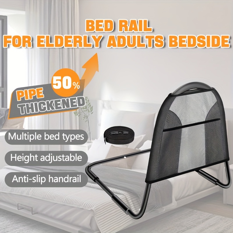 

Fall Prevent Bed Assist Rails For The Senior, Bed Rail For Elderly Adults Bedside, Lightweight Bed Assist Rail With Storage Bag For Twin Bed